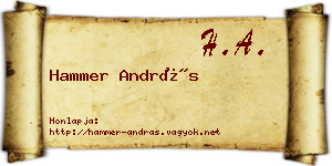 Hammer András névjegykártya