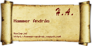 Hammer András névjegykártya